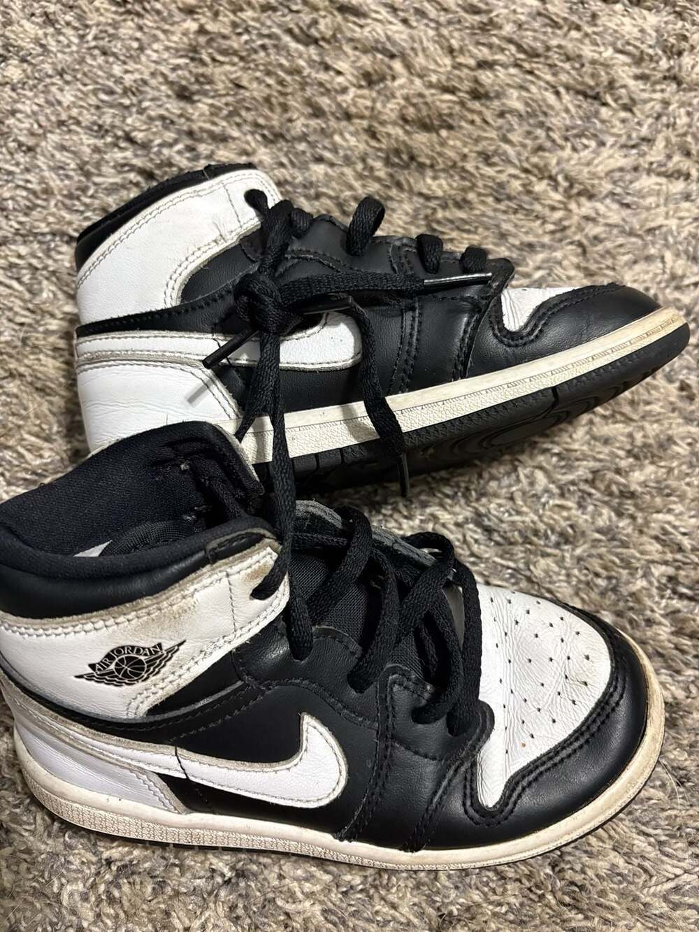 Jordan 1 Mid Panda Black White Toddler Size 10C - Picture 1 of 5